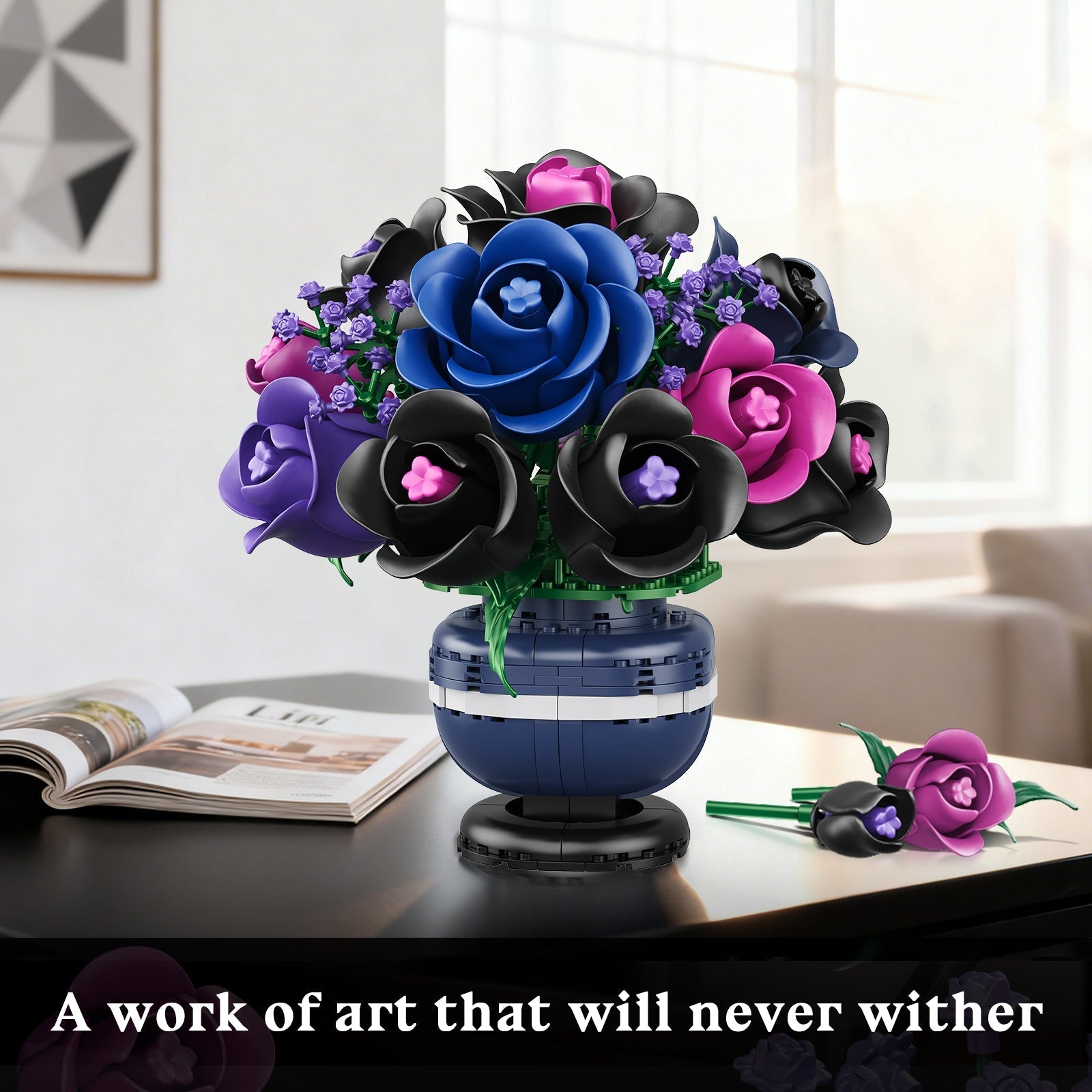 HiWEEGO Blumen Bonsai Baum Bauspielzeug für Erwachsene 507 Teile Dekoration