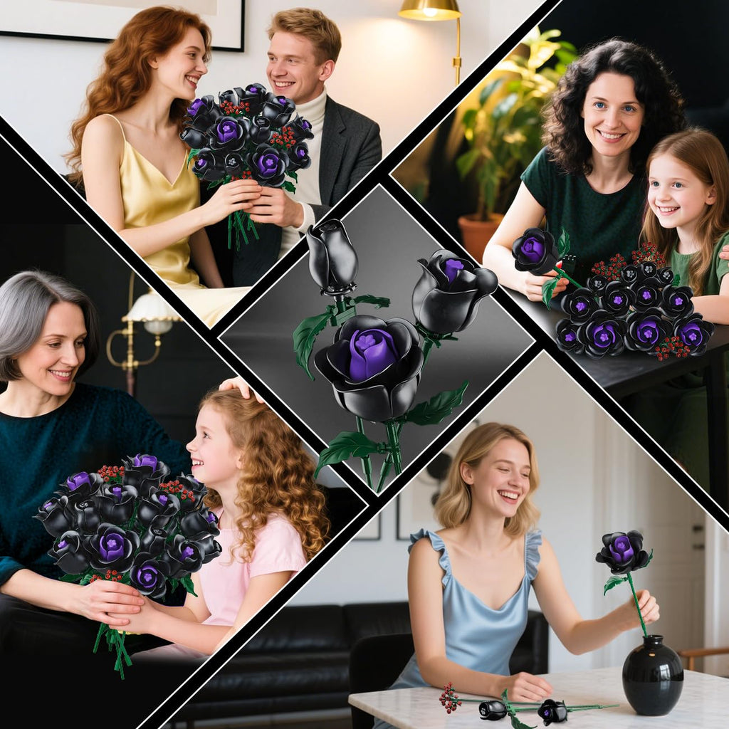 Für Vollansicht hier klicken HOGOKIDS 15 Schwarze Rosen Blumen Bausatz