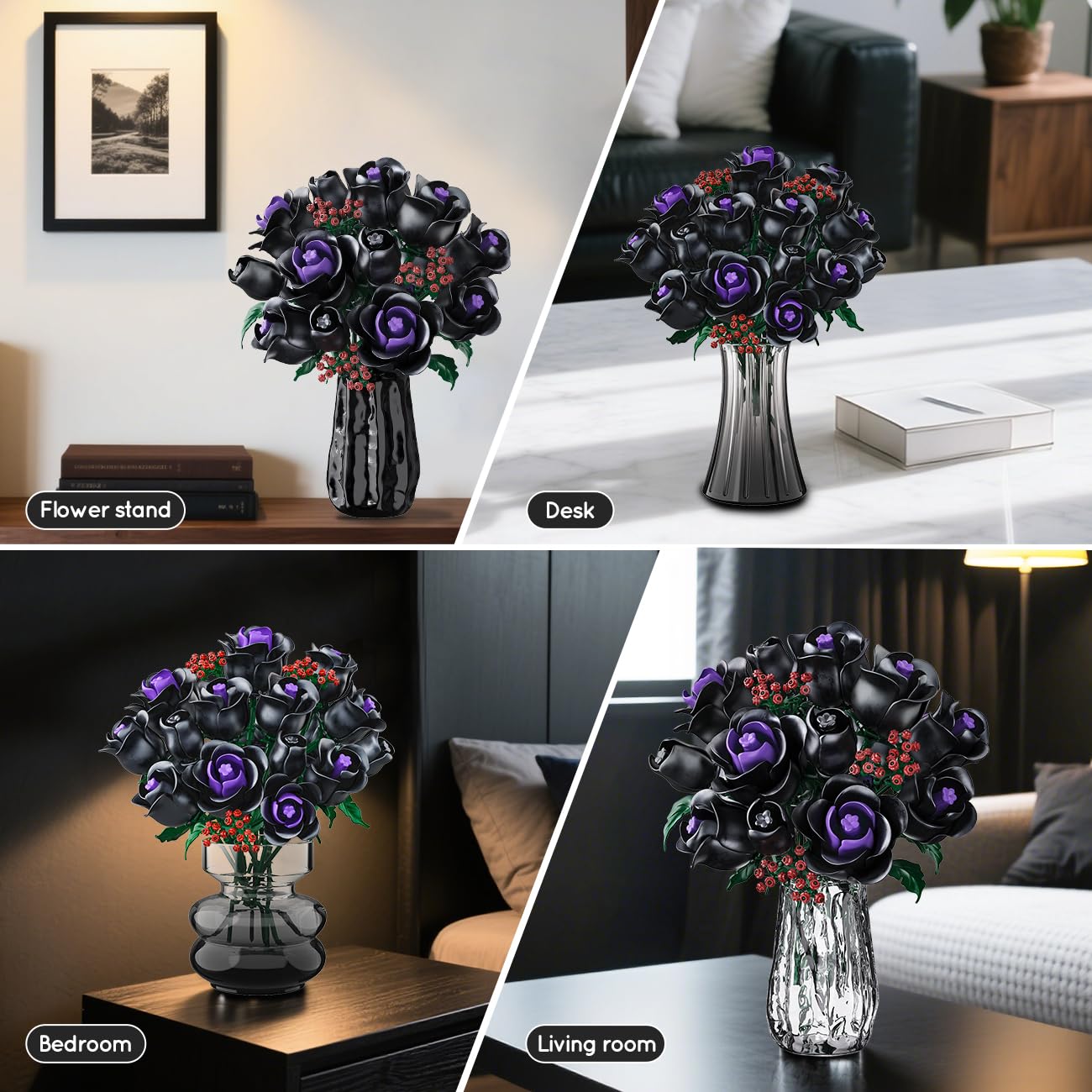 Für Vollansicht hier klicken HOGOKIDS 15 Schwarze Rosen Blumen Bausatz