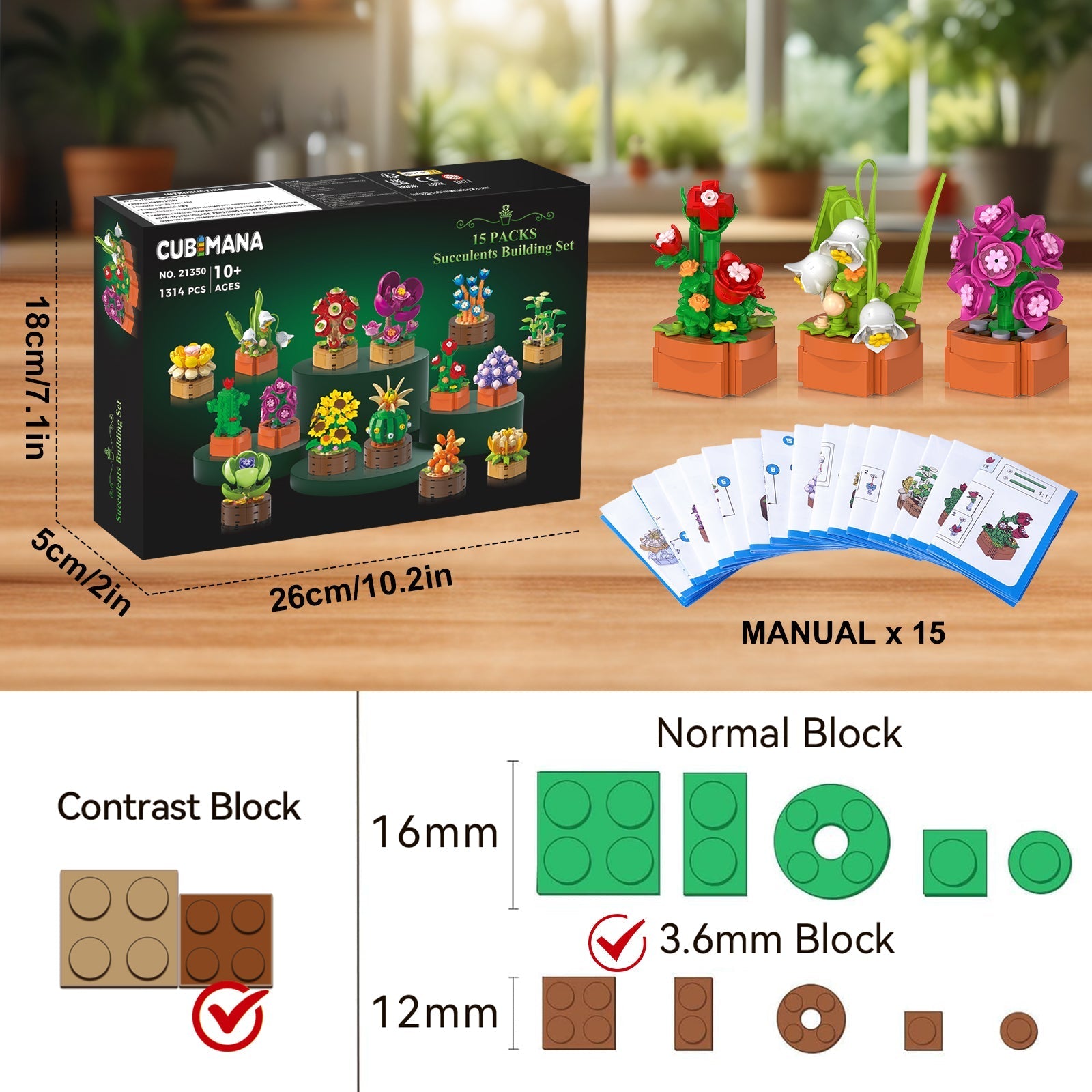 CUBIMANA 15er Blumen Botanicals Mini-Bauset