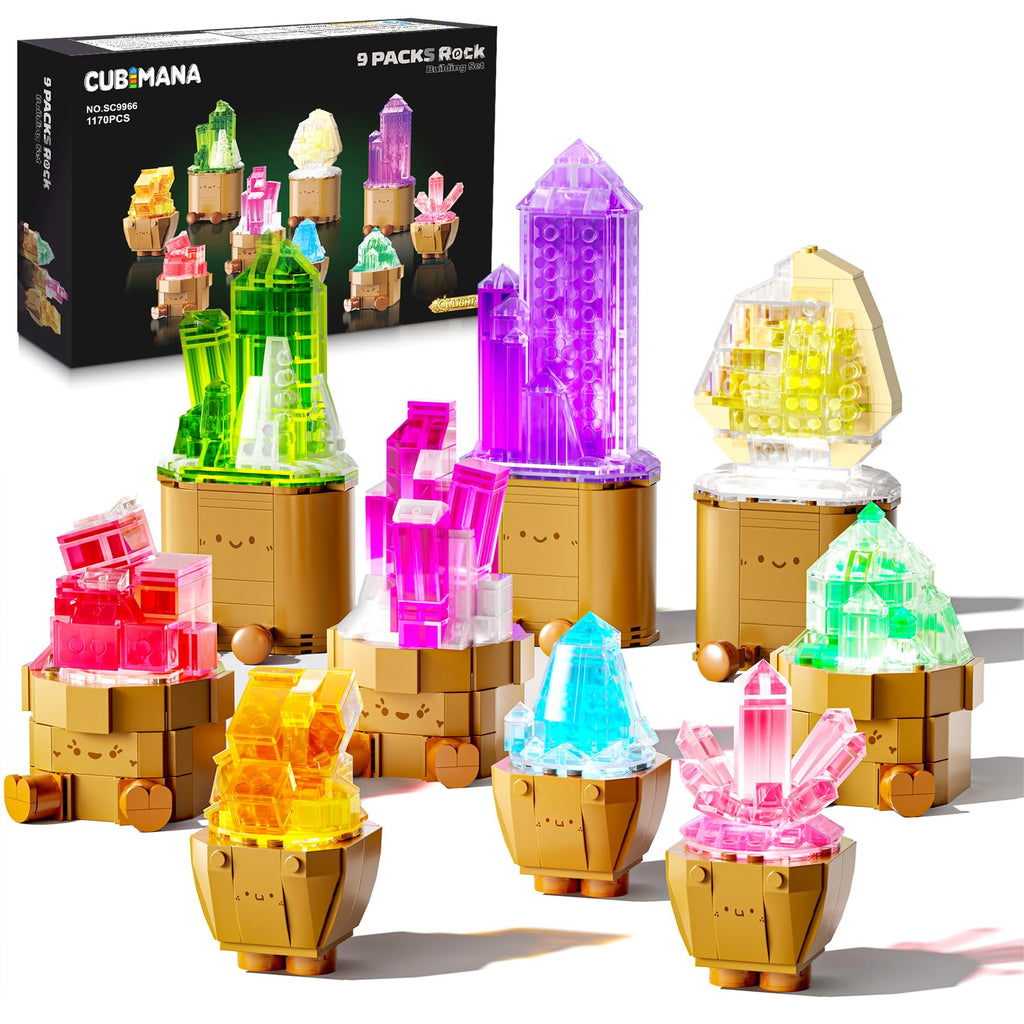 Erwachsene Mineraliensammlung Blumen 3.6MM Mini Bauspielzeug mit LED Licht