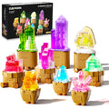 Erwachsene Mineraliensammlung Blumen 3.6MM Mini Bauspielzeug mit LED Licht