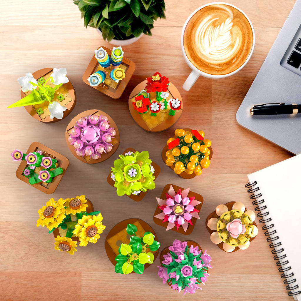 CUBIMANA 12er Blumen Botanicals Mini-Bauset für Mädchen Erwachsene