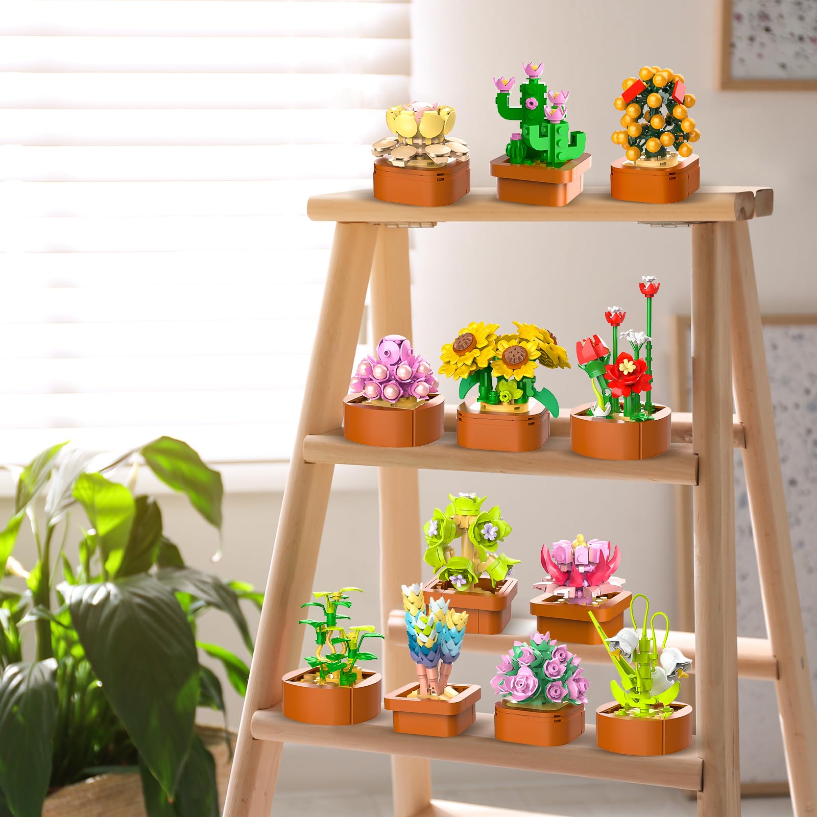 CUBIMANA 12er Blumen Botanicals Mini-Bauset für Mädchen Erwachsene